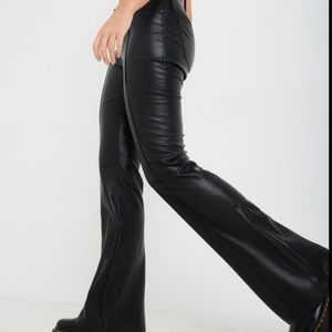 Garage faux leather boot cut pants